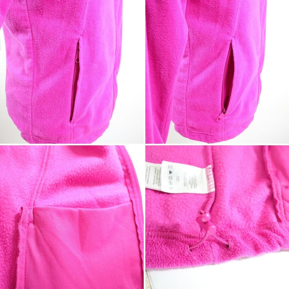 Columbia Women's L Fleece Full Zip Jacket Vibrant Pink Mock Neck - Picture 12 of 12